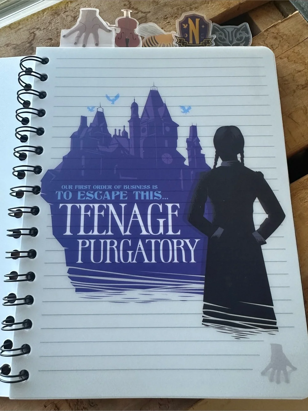 Wednesday Black & Purple Spiral Journal - New